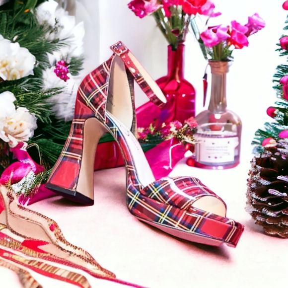 Jessica Simpson Shoes - NWOB Jessica Simpson Platform Sandals in Red Tartan Plaid Size 8.5 (Fonilda)